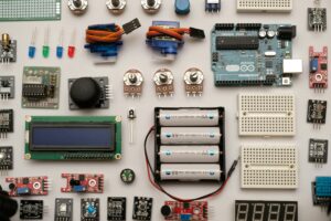 Photo of electronics parts representing electronic parts and equipment