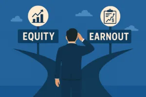 Illustration of equity vs earnout decision in business sale