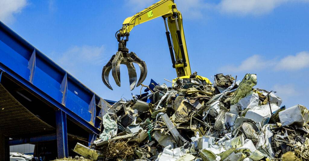 Scrap metal yard machine, representing the sale of a scrap metals company facilitated by BMI Mergers & Acquisitions.